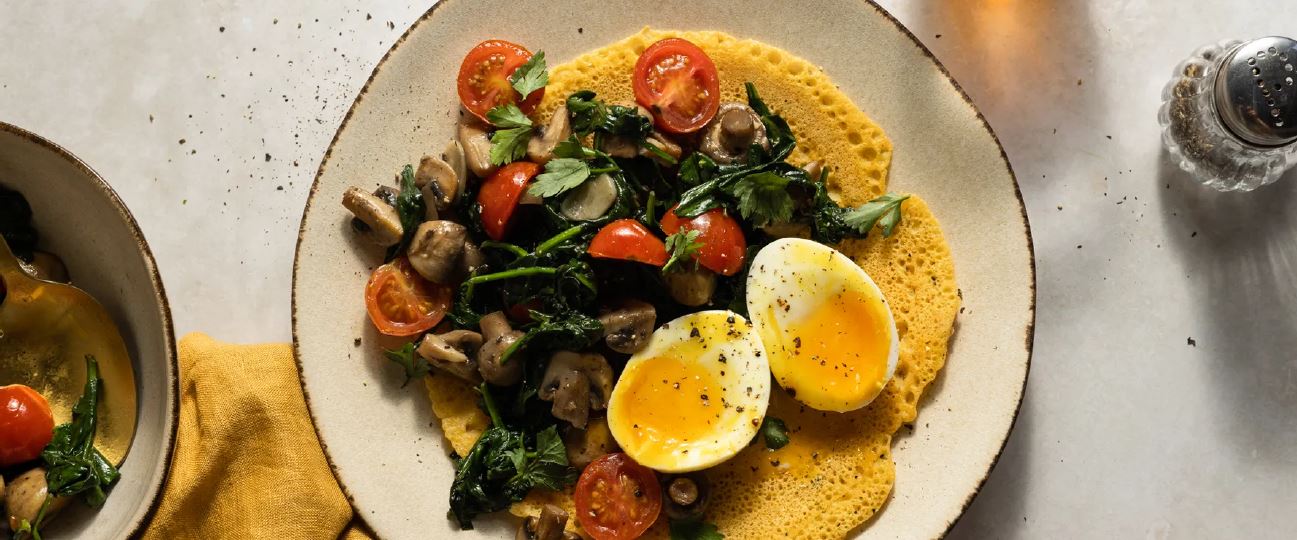 Chickpea Pancakes with Garlic Mushrooms Chickpea Pancakes with Garlic Mushrooms