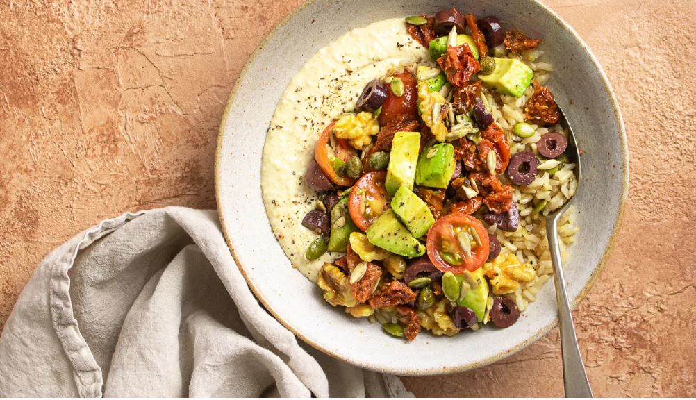 Nuts and Grains Hummus Bowl Recipe